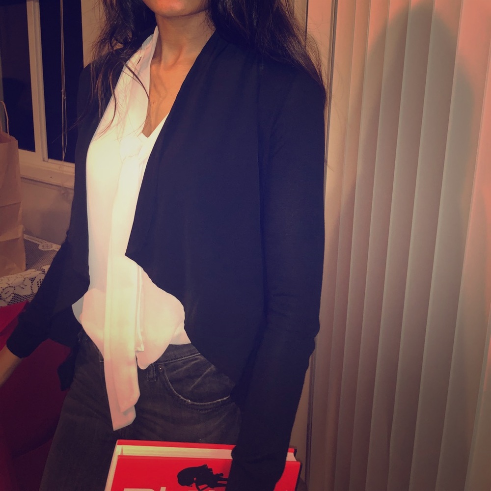 Vero Moda Black draped lapels cardigan/Shrug